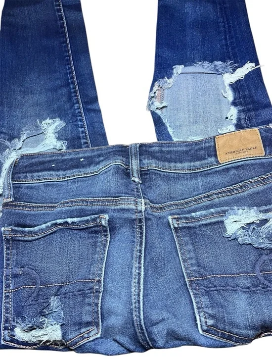 American Eagle Outfitters Ripped Dark Blue Skinny Jeans - Picture 5 of 5